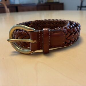 Coach Braided Brown Leather Belt 3854